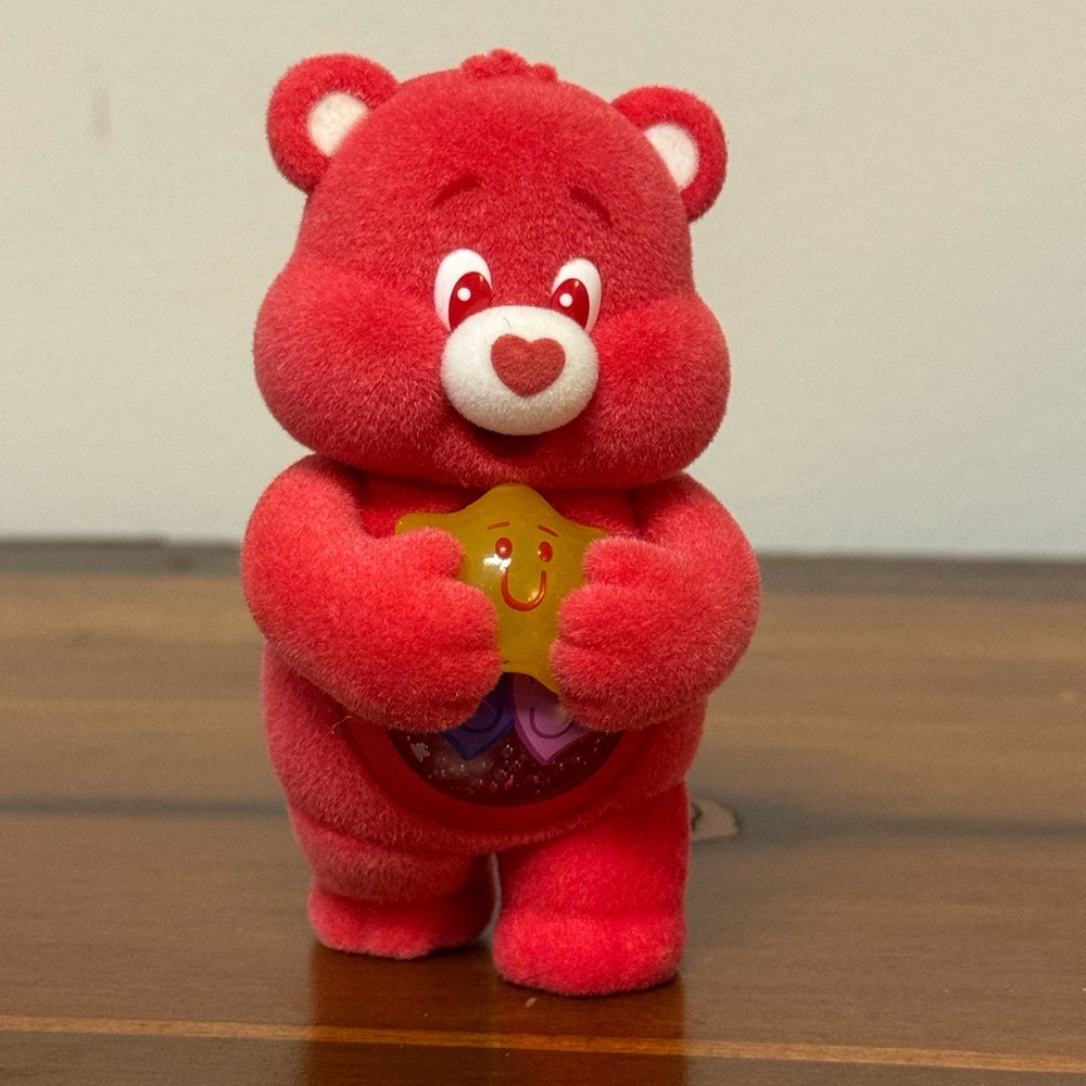 Care Bears Love-a-Lot Bear Flocked Figure – Vintage Style Collectible Toy